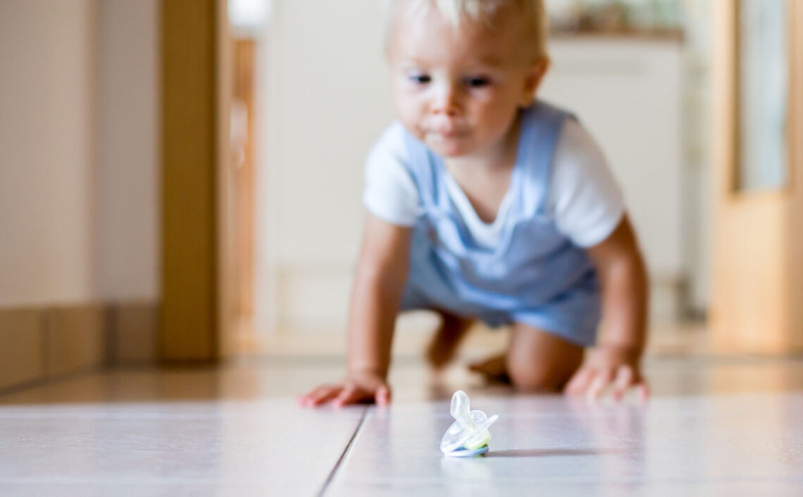 Baby crawling on the floor